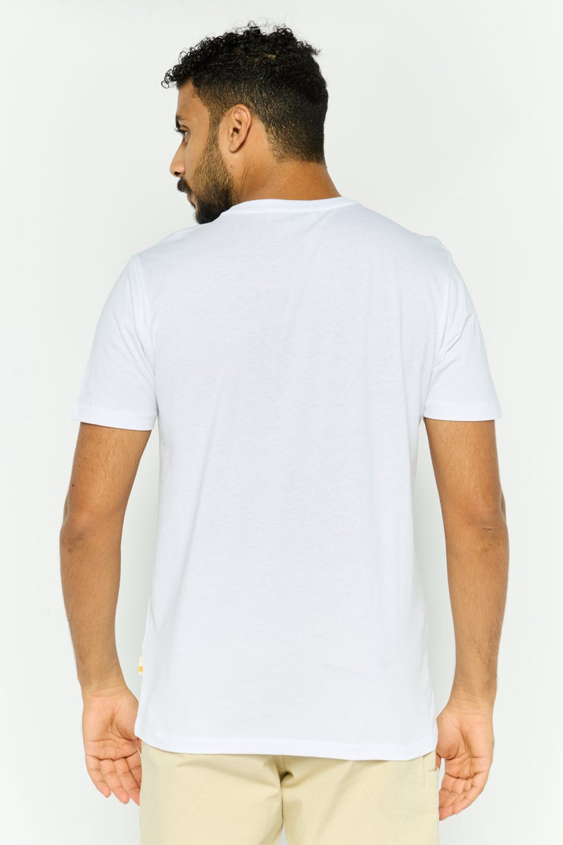 Gazzarrini تي شيرت رجالي بأكمام قصيرة وياقة دائرية بشعار العلامة التجارية، أبيض - Image 4